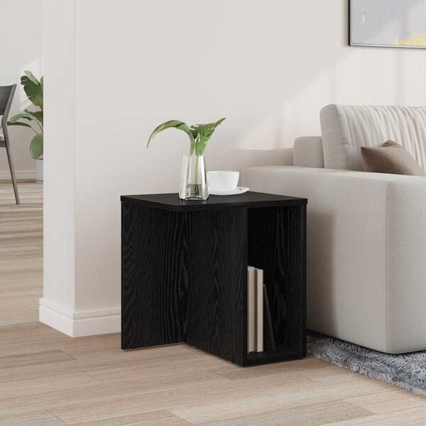vidaXL End Table Black Oak 37 x 32 x 40 cm Engineered Wood