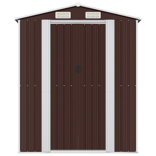 vidaXL Garden Shed Dark Brown 192x772x223 cm Galvanised Steel
