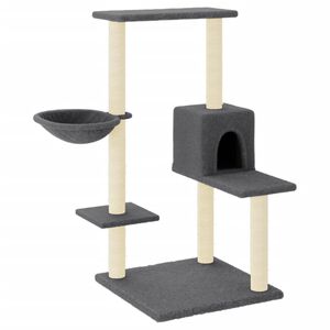 vidaXL Cat Tree with Sisal Scratching Posts Dark Grey 95 cm