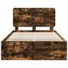 vidaXL Bed Frame Smoked Oak 135 x 190 cm Solid Pine Wood