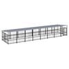 vidaXL Outdoor Dog Kennel with Roof Steel 15.02 m&sup2;