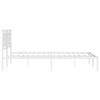vidaXL Metal Bed Frame without Mattress with Headboard White 183x213cm