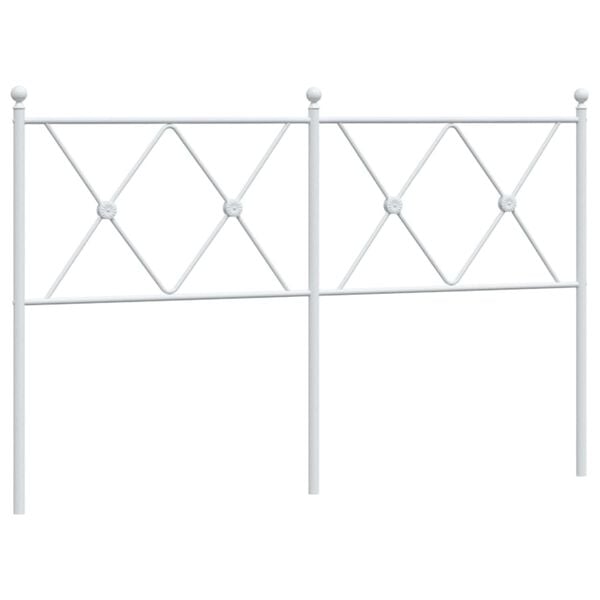 vidaXL Metal Headboard White 137cm