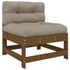 vidaXL 3 Piece Garden Lounge Set with Cushions Honey Brown Solid Wood