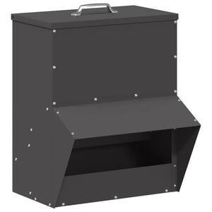 vidaXL Chicken Feeder Black 35 x 30.5 x 43.5 cm Cold-Rolled Steel