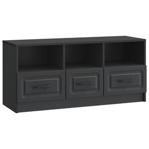 vidaXL TV Cabinet with Drawer Black 102 x 34.5 x 47 cm Engineered Wood