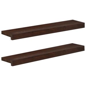 vidaXL Window Sills 2 pcs Dark Brown 70 x 15 x 2 cm Solid Beech Wood