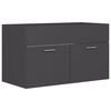 vidaXL 2 Piece Bathroom Furniture Set Grey Engineered Wood