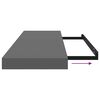 vidaXL Floating Wall Shelf High Gloss Grey 80x23.5x3.8 cm MDF