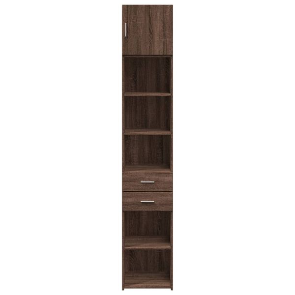 vidaXL Slim Storage Cabinet Brown Oak 40x42.5x225 cm Engineered Wood