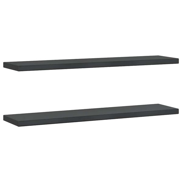 vidaXL Wall Shelves 2 pcs 100x23.5 cm Black Stainless Steel