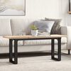 vidaXL Coffee Table O-Frame 110x40x45.5 cm Solid Wood Pine and Steel