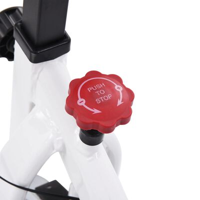 vidaXL Exercise Training Bike with Pulse Sensors White and Red