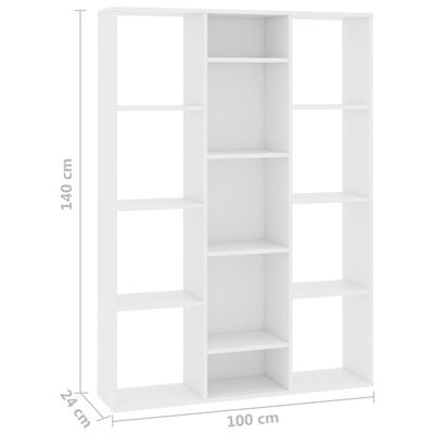 vidaXL Room Divider/Book Cabinet White 100x24x140 cm Chipboard