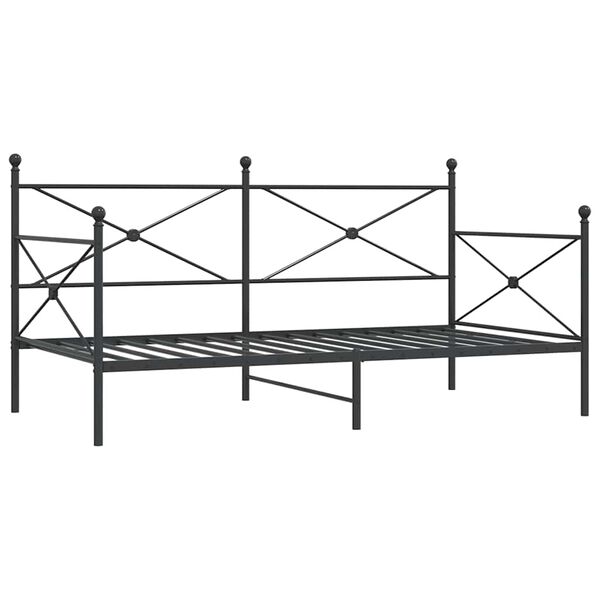 vidaXL Day Bed without Mattress Black 100x200 cm Steel