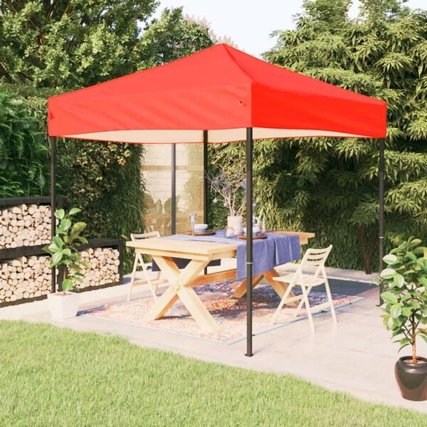 vidaXL Folding Party Tent Red 3x3 m
