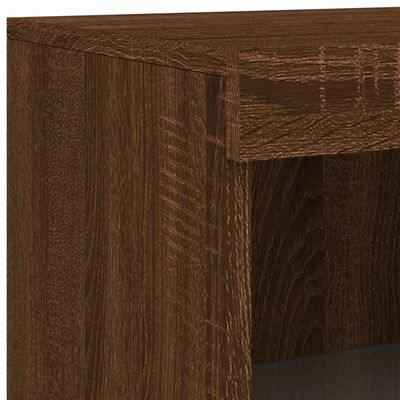 vidaXL Side Cabinet with LED Lights Brown Oak Engineered Wood