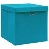 vidaXL Storage Boxes with Lids 10 pcs Baby Blue 32x32x32 cm Fabric