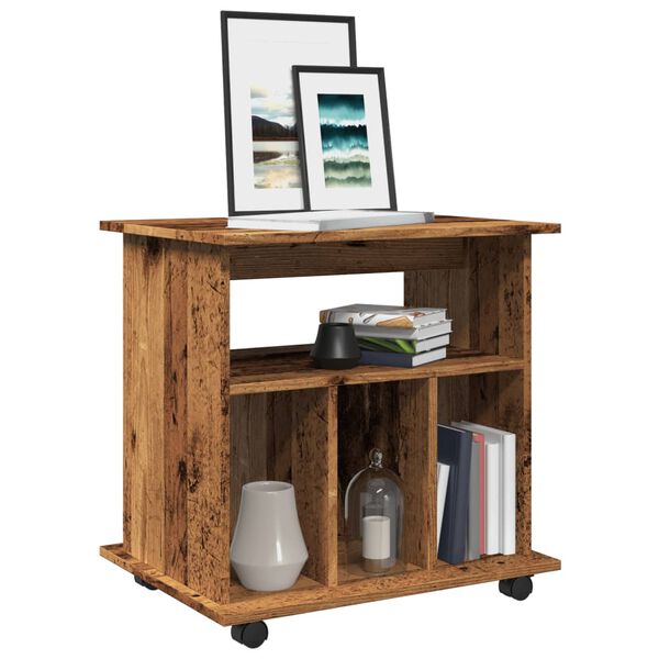 vidaXL Rolling Cabinet Old Wood 60x45x60 cm Engineered Wood