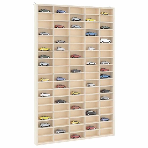 vidaXL Wooden Collector's Display Case with 90 Compartments 50.5x4.5x79cm