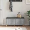 vidaXL Hall Bench with Cushion with Door Grey Sonoma 100 x 38 x 46 cm