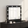 vidaXL Vanity Mirror with LED Strip Lights Black Oak 60 x 55 x 18 cm
