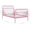 vidaXL Extendable Bed Frame without Mattress Pink Metal 80x130/200 cm