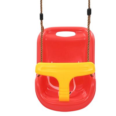 vidaXL Baby Swings 2 pcs with Safety Belt PP Red