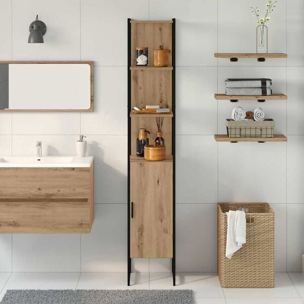vidaXL Bathroom Cabinet Artisan oak 33 x 33 x 185.5 cm Engineered Wood
