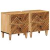 vidaXL Bedside Table 2 pcs Brown 40 x 33.5 x 46 cm Solid Mango Wood