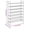 vidaXL Shoe Rack with 7 Shelves Metal and Plastic Black