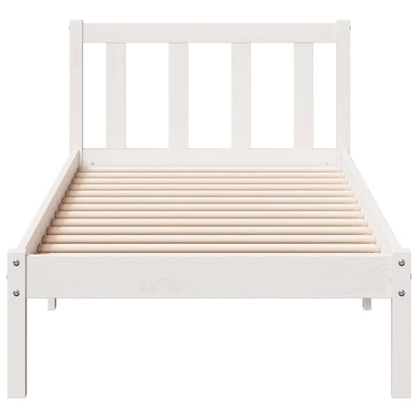 vidaXL Extra Long Bed Frame without Mattress White 80x210 cm Solid Wood Pine