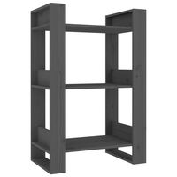 vidaXL Book Cabinet/Room Divider Grey 60x35x91 cm Solid Wood Pine
