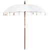 vidaXL Balinese Parasol Cream 215 x 215 x 260 cm Cotton and solid wood