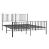 vidaXL Metal Bed Frame without Mattress with Footboard Black 150x200cm