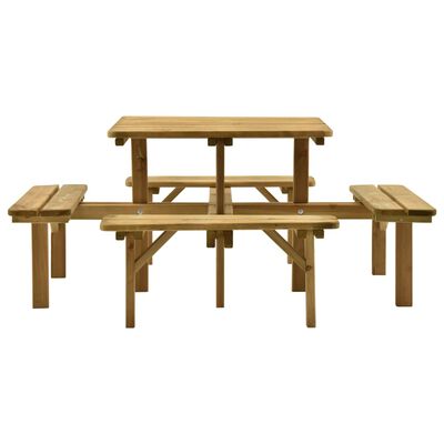 vidaXL 4-Side Picnic Table 172x172x73 cm Impregnated Pinewood