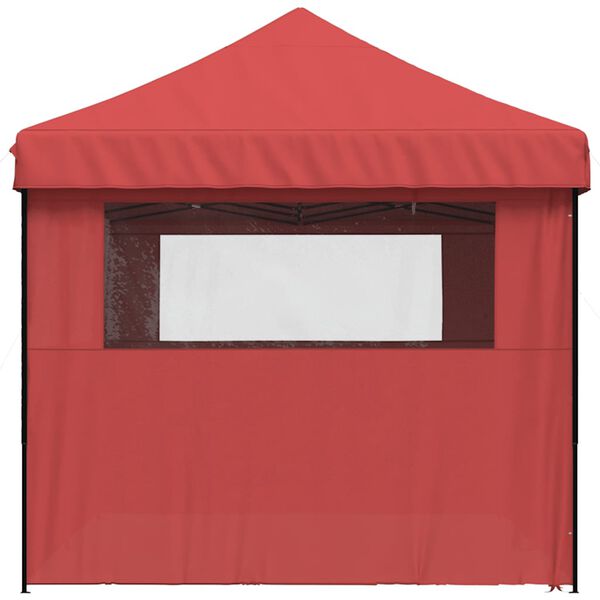 vidaXL Foldable Party Tent Pop-Up with 4 Sidewalls Burgundy