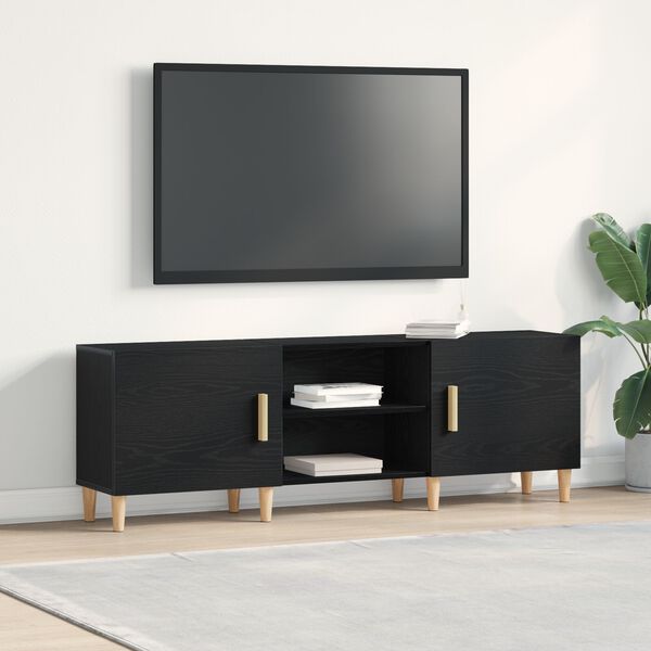 vidaXL TV Cabinet Black Oak 150 x 30 x50 cm Engineered Wood