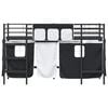 vidaXL Kids'Loft Bed Frame with Curtains Black 74.5 x 190 cm