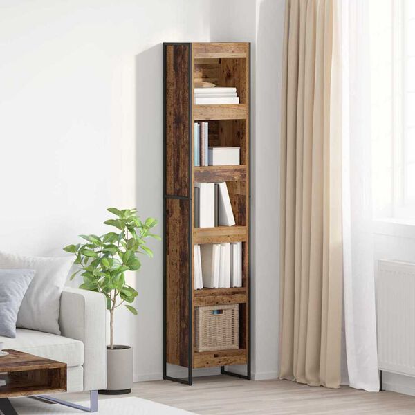 vidaXL Book Cabinet Old Wood 40 x 30 x 189.5 cm Engineered Wood
