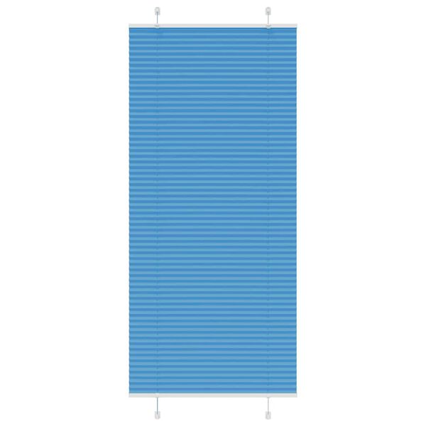 vidaXL Pleated Blind Blue 95x200 cm Fabric Width 94.4 cm Polyester
