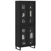 vidaXL Highboard 2 pcs Black Oak Engineered Wood and Glass