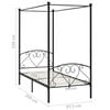 vidaXL Canopy Bed Frame without Mattress Black Metal 90x200 cm