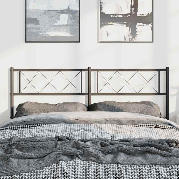 vidaXL Metal Replace Headboard Black 135 cm
