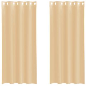 vidaXL Voile Curtains with Grommets 2 pcs Sand