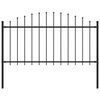 vidaXL Garden Fence with Spear Top Steel 181x150 cm Black
