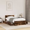 vidaXL Bed Frame with Headboard without Mattress Smoked Oak 90x190 cm Single