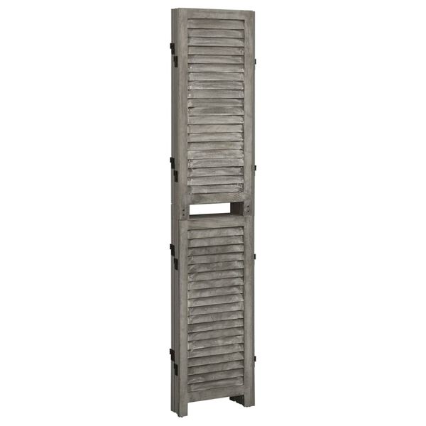 vidaXL 5-Panel Room Divider Grey 179x166 cm Solid Wood