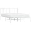 vidaXL Metal Bed Frame without Mattress with Headboard White 140x200cm
