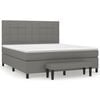 vidaXL Box Spring Bed with Mattress Dark Grey 160x200 cm Fabric